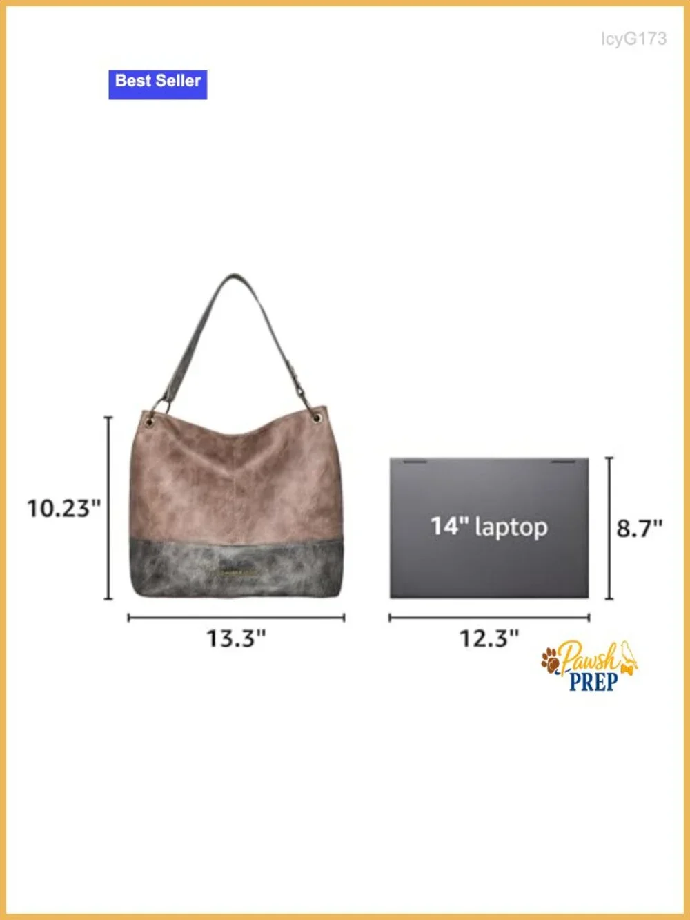 Hobo Bag Slouchy Shoulder Tote Vegan Leather Zip-top Anti-theft 3 Pockets